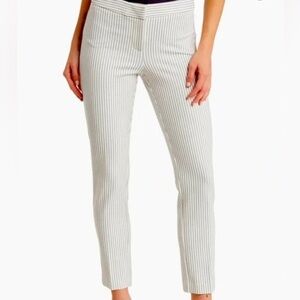 Amanda & Chelsea Cream and Gray Striped Pants Sz 8